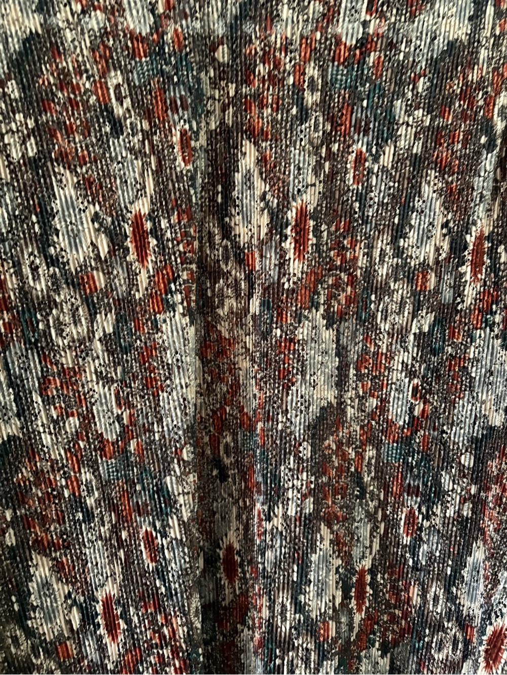 Prairie Floral Pleated Sheer Blouse Ruffle Neck Boho Cottagecore Vintage ILGWU - Picture 11 of 12